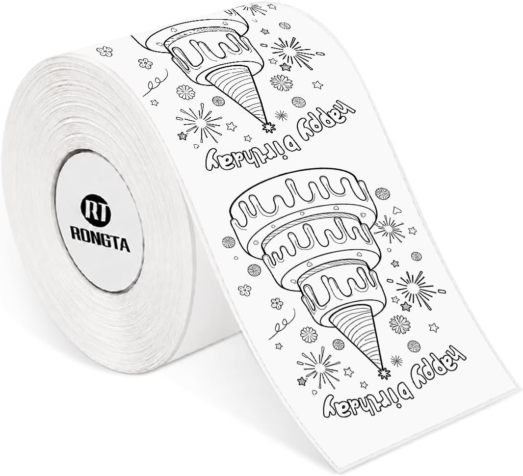 image:imageRongta Label Tape for R22 Standard Laminated Thermal Label Tape Replacement Waterproof OilProof Sticker for Home Office Small Business Labeling White 2118 260 LabelsRollWhite