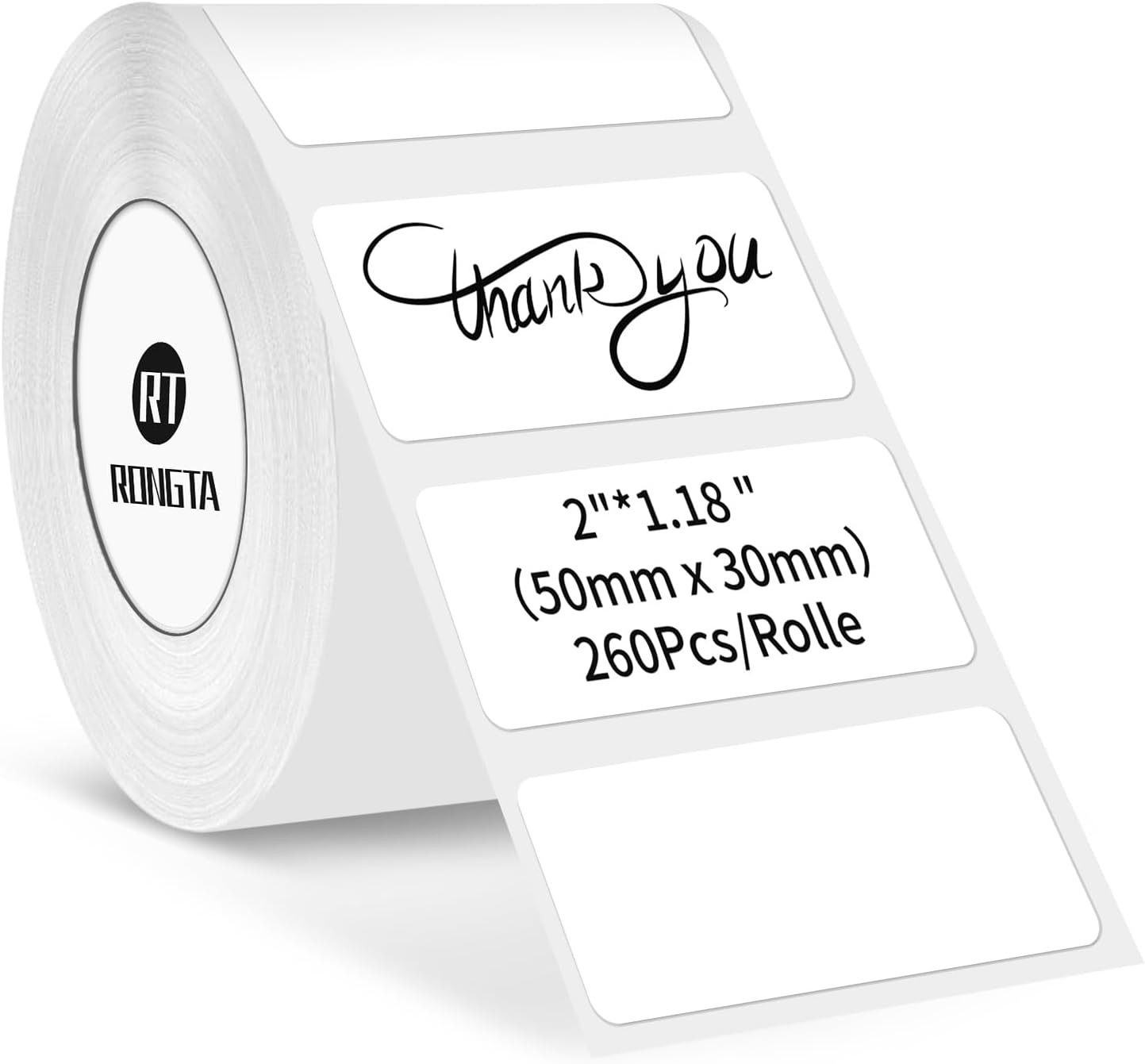 image:imageRongta Label Tape for R22 Standard Laminated Thermal Label Tape Replacement Waterproof OilProof Sticker for Home Office Small Business Labeling White 2118 260 LabelsRollWhite