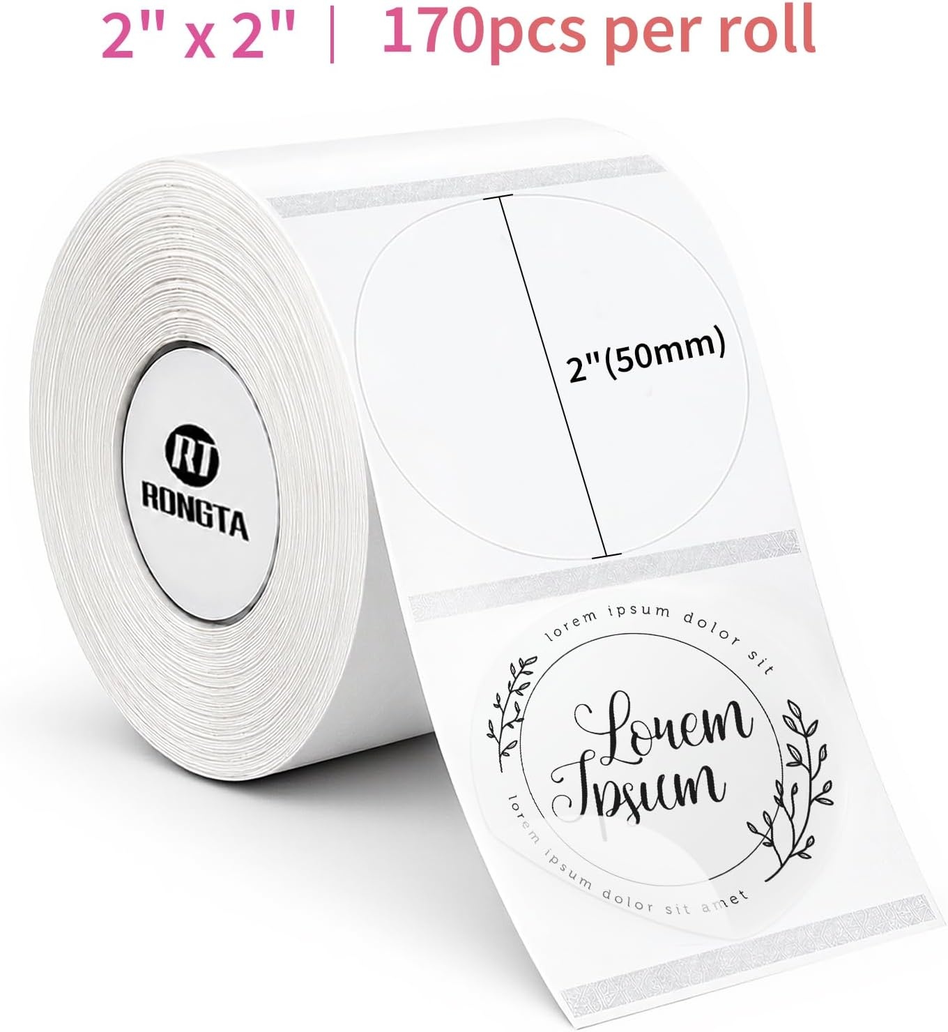 image:imageRongta Label Tape for R22 Standard Laminated Thermal Label Tape Replacement Waterproof OilProof Sticker for Home Office Small Business Labeling White 2118 260 LabelsRollTransparent