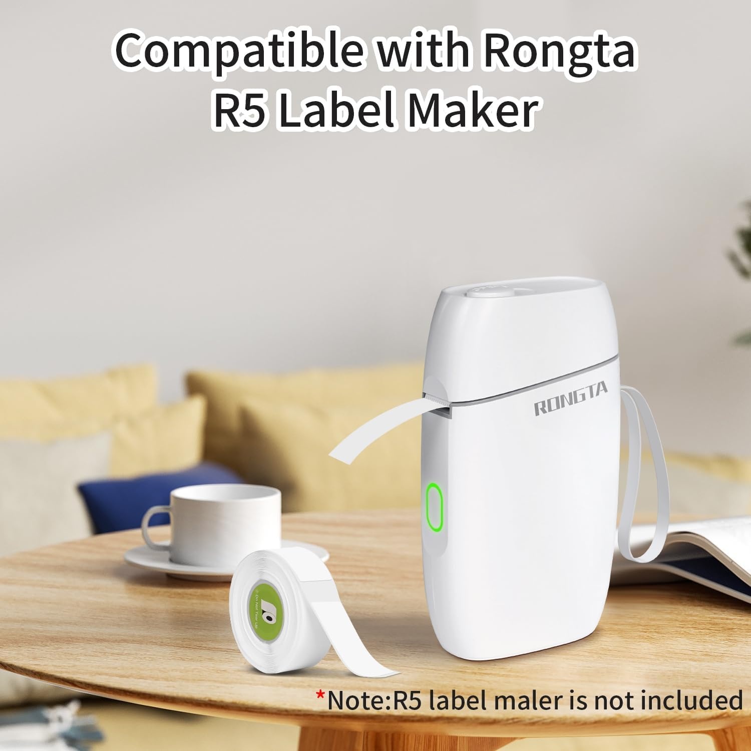 image:imageRongta R5 Label Maker Tape 14x40mm 055x157 Standard Laminated Thermal Label Tape Replacement for Home Office Small Business 180 LabelsRoll Pink 1 RollTransparent