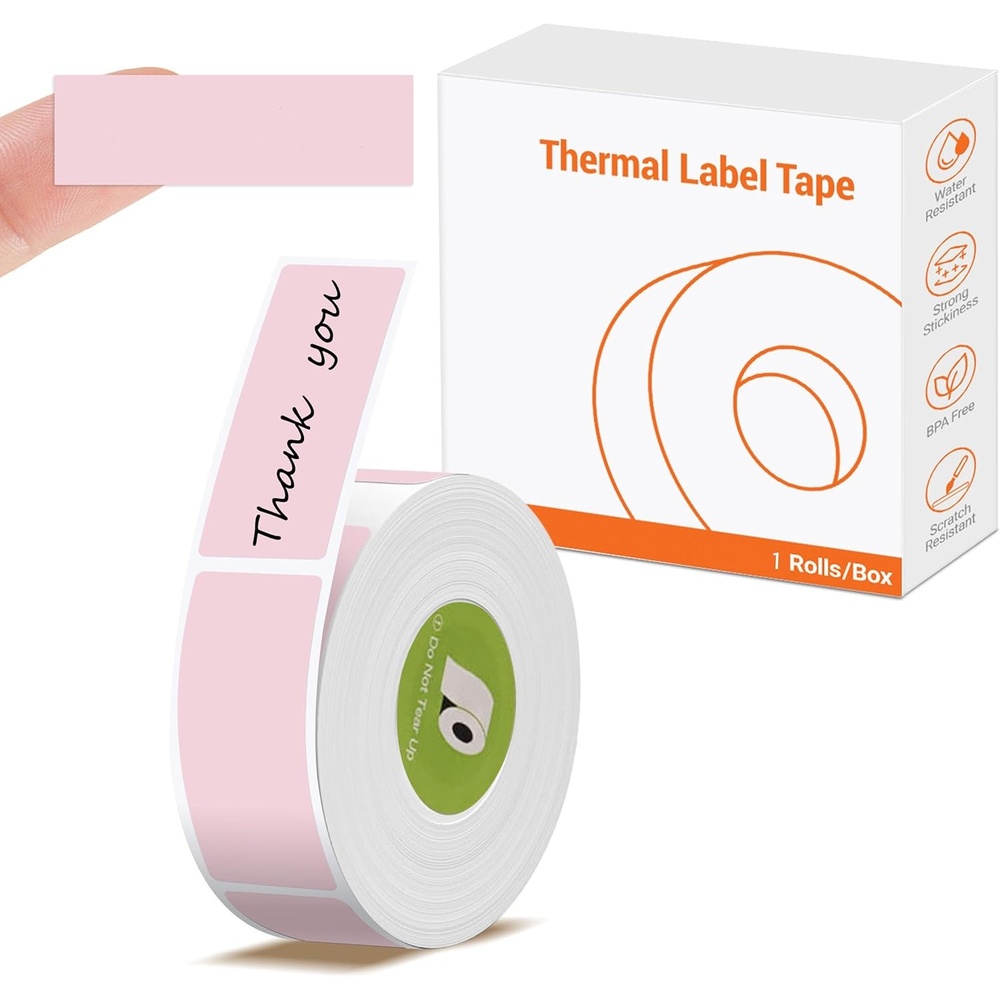 image:imageRongta R5 Label Maker Tape 14x40mm 055x157 Standard Laminated Thermal Label Tape Replacement for Home Office Small Business 180 LabelsRoll Pink 1 RollPink