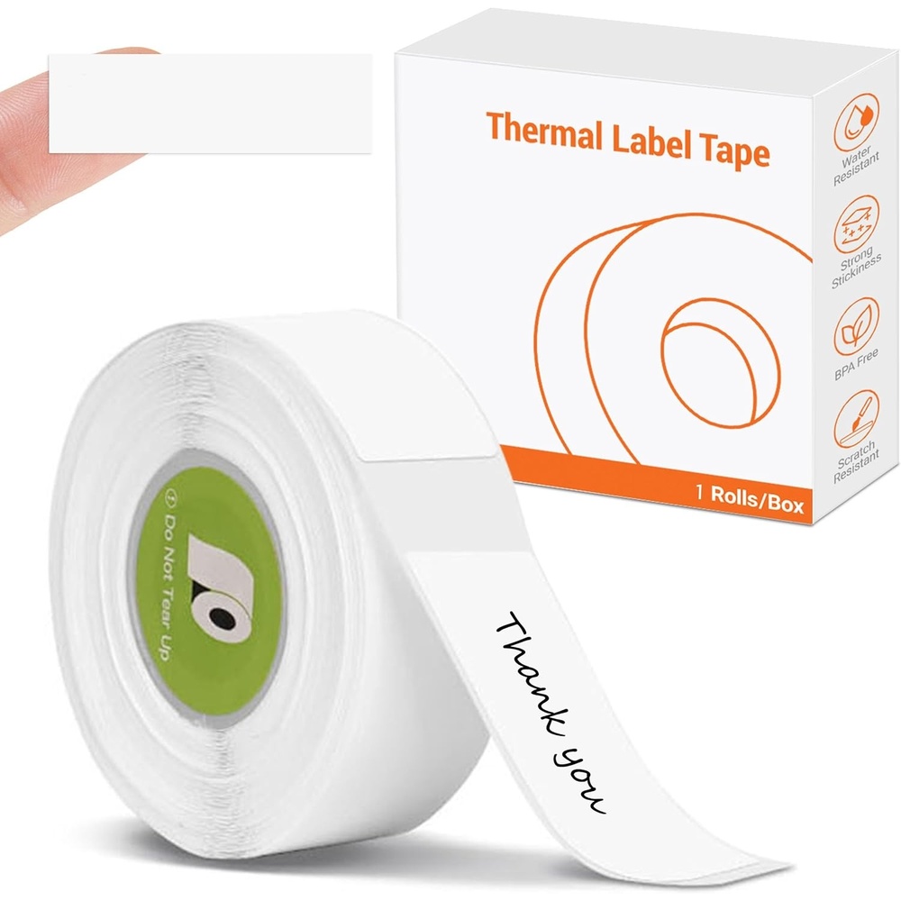 image:imageRongta R5 Label Maker Tape 14x40mm 055x157 Standard Laminated Thermal Label Tape Replacement for Home Office Small Business 180 LabelsRoll Pink 1 RollWhite