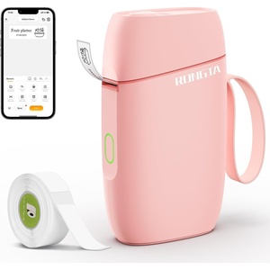 image:imageRongta Bluetooth Label Maker Machine with Tape Portable Mini Label Printer Wireless Thermal Handheld Sticker Makers Mini Label Makers with Multiple Templates for Organizing Office Home SchoolWhitePink