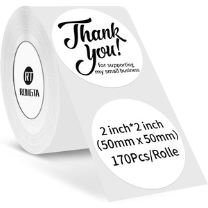 image:imageRongta Label Tape for R22 Standard Laminated Thermal Label Tape Replacement Waterproof OilProof Sticker for Home Office Small Business Labeling White 2118 260 LabelsRollWhite Round