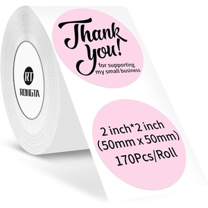 image:imageRongta Label Tape for R22 Standard Laminated Thermal Label Tape Replacement Waterproof OilProof Sticker for Home Office Small Business Labeling White 2118 260 LabelsRollPink Round