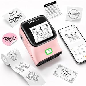 image:imageRongta Mini Sticker Printer Bluetooth Thermal Label Printer Portable Inkless Label Maker Suitable for Creative Kids DIY Diaries Study Notes Pink