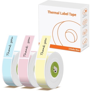 image:imageRongta R5 Label Maker Tape 14x40mm 055x157 Standard Laminated Thermal Label Tape Replacement for Home Office Small Business 180 LabelsRoll Pink 1 RollPinkBlueYellow