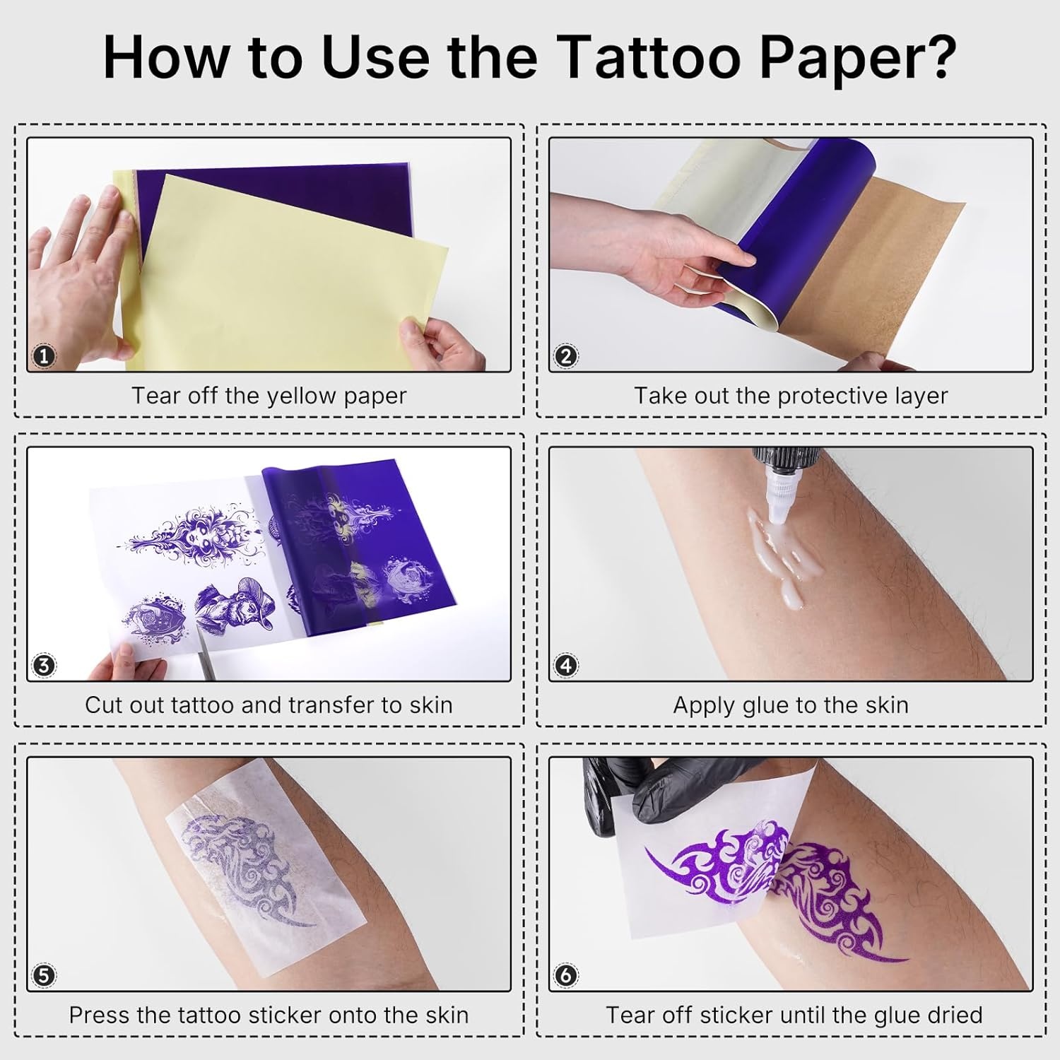 image:imageRONGTA Tattoo Transfer Paper A4 Size Thermal Stencil Paper for Tattoo Transfer Printer Stencil Paper for Tattooing 825x1175 Inch Pack of 100825x1175 Inch Pack of 100