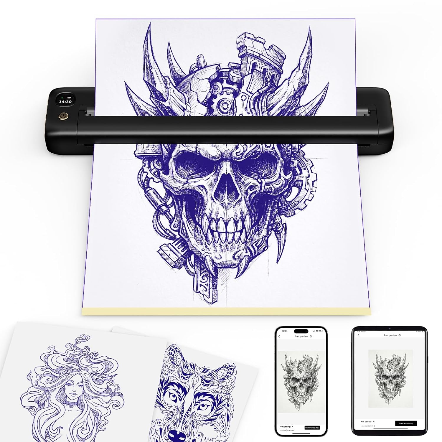 image:imageRONGTA Tattoo Transfer Paper A4 Size Thermal Stencil Paper for Tattoo Transfer Printer Stencil Paper for Tattooing 825x1175 Inch Pack of 100825x1175 Inch Pack of 100