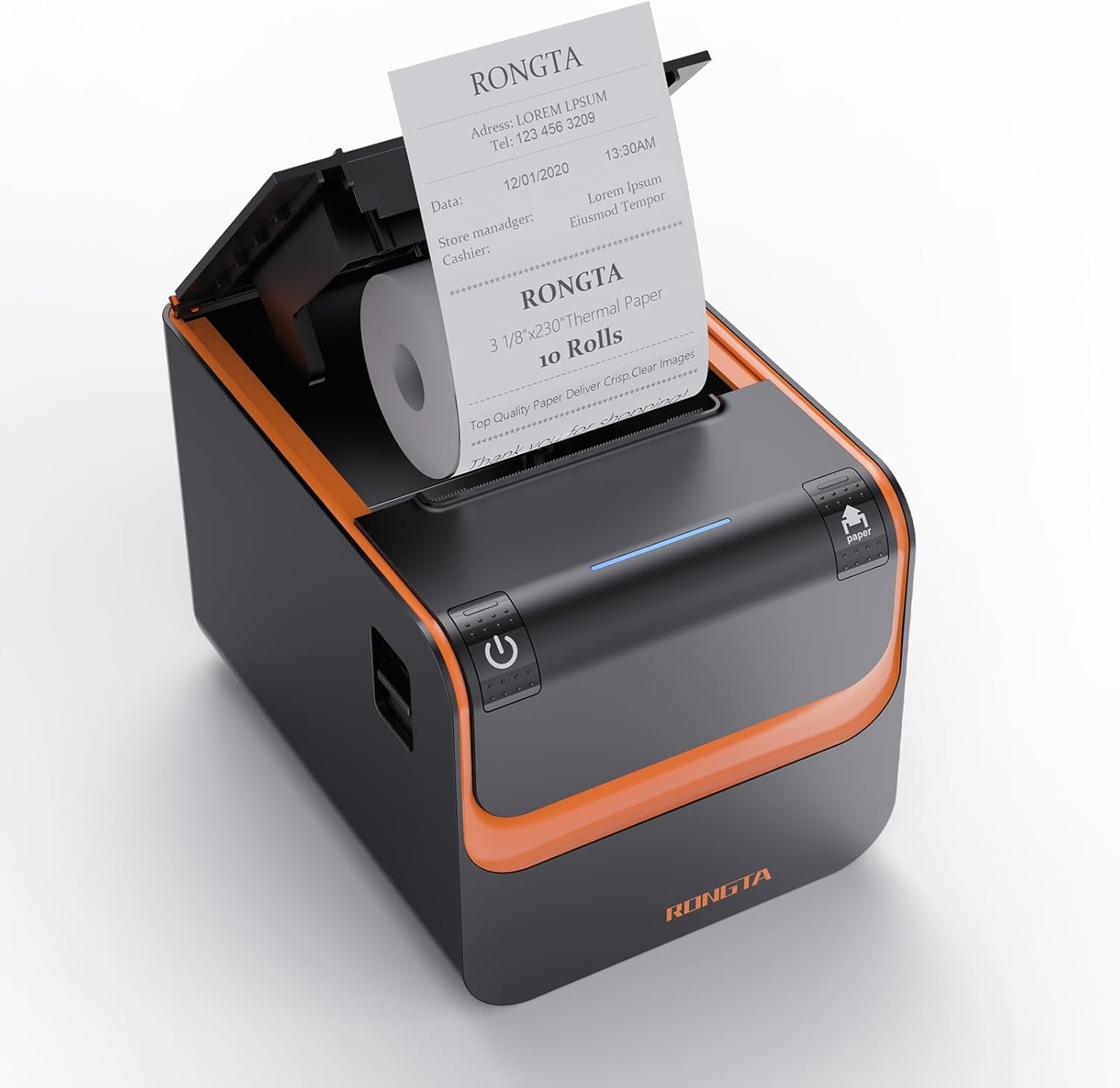 image:imageRongta POS Printer 80mm Direct Thermal Receipt Printers with Auto Cutter USB Serial Ethernet Interface Support WindowsMacLinux Cash Drawer Restaurant Kitchen Printer for ESCPOS RP332