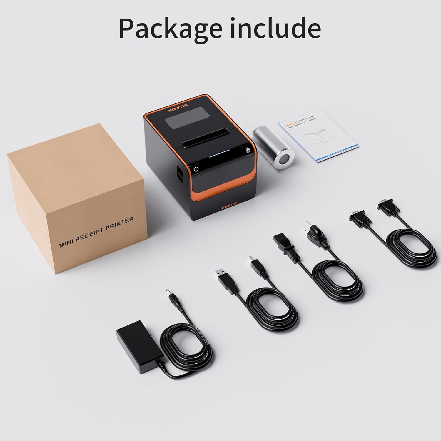image:imageRongta POS Printer 80mm Direct Thermal Receipt Printers with Auto Cutter USB Serial Ethernet Interface Support WindowsMacLinux Cash Drawer Restaurant Kitchen Printer for ESCPOS RP332