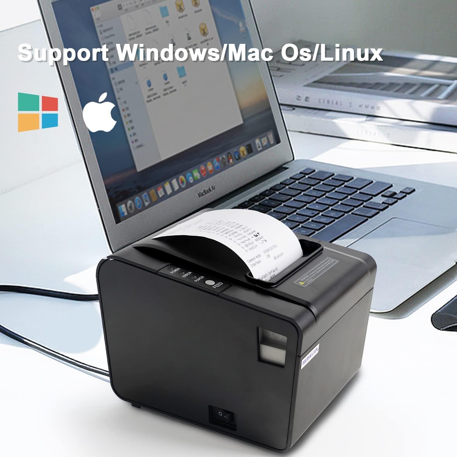 image:imageRongta POS Printer Bluetooth 80mm USB Thermal Receipt Printer Restaurant Kitchen Printer with Auto Cutter Support Cash DrawerUSB Interface for WindowsMacDo Not Work with DoordashUberests
