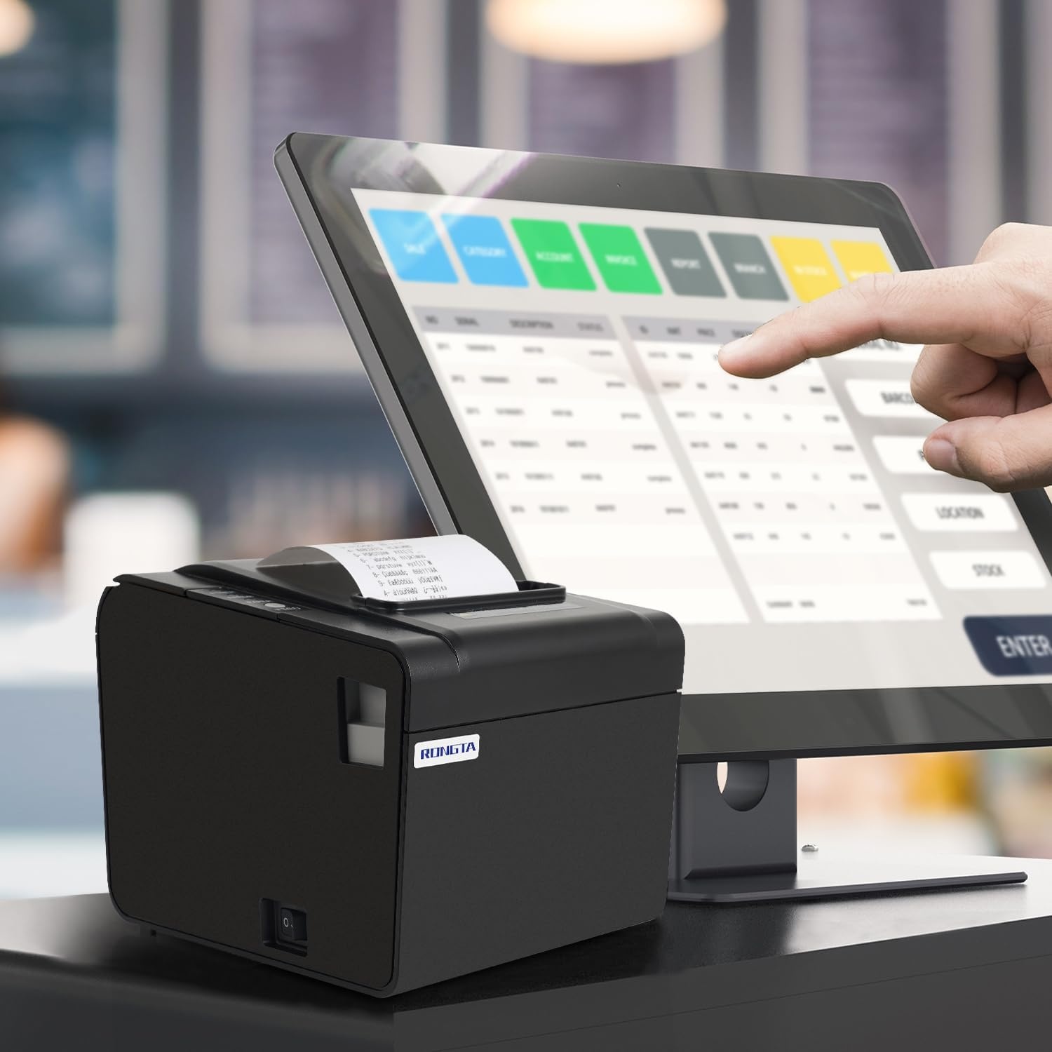 image:imageRongta POS Receipt Printer 80mm Thermal Printer ESCPOS Restaurant Kitchen Printer with Auto Cutter Support Cash DrawerUSB Serial Ethernet Receipts Printer for Small BusinessNot for Square