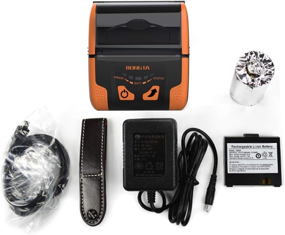 image:imageRongta Portable 80mm POS Printer Mobile Thermal Receipts Printer USBampBluetooth Connection Compatible with Android Phone Do Not SquareIpadComputerAndroid TabletRPP300