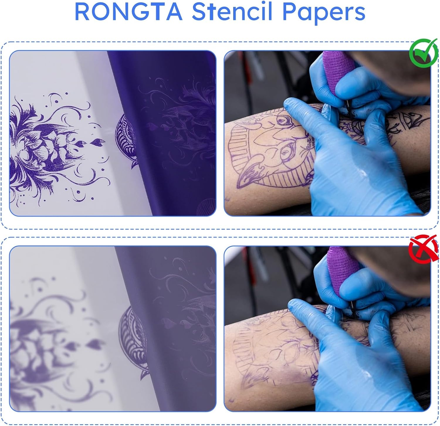 image:imageRongta Tattoo Transfer Paper 4 Layers 85 x 11 A4 Size Thermal Stencil Paper for Tattoo Transfer Kit Compatible with F81S Printer35 sheets