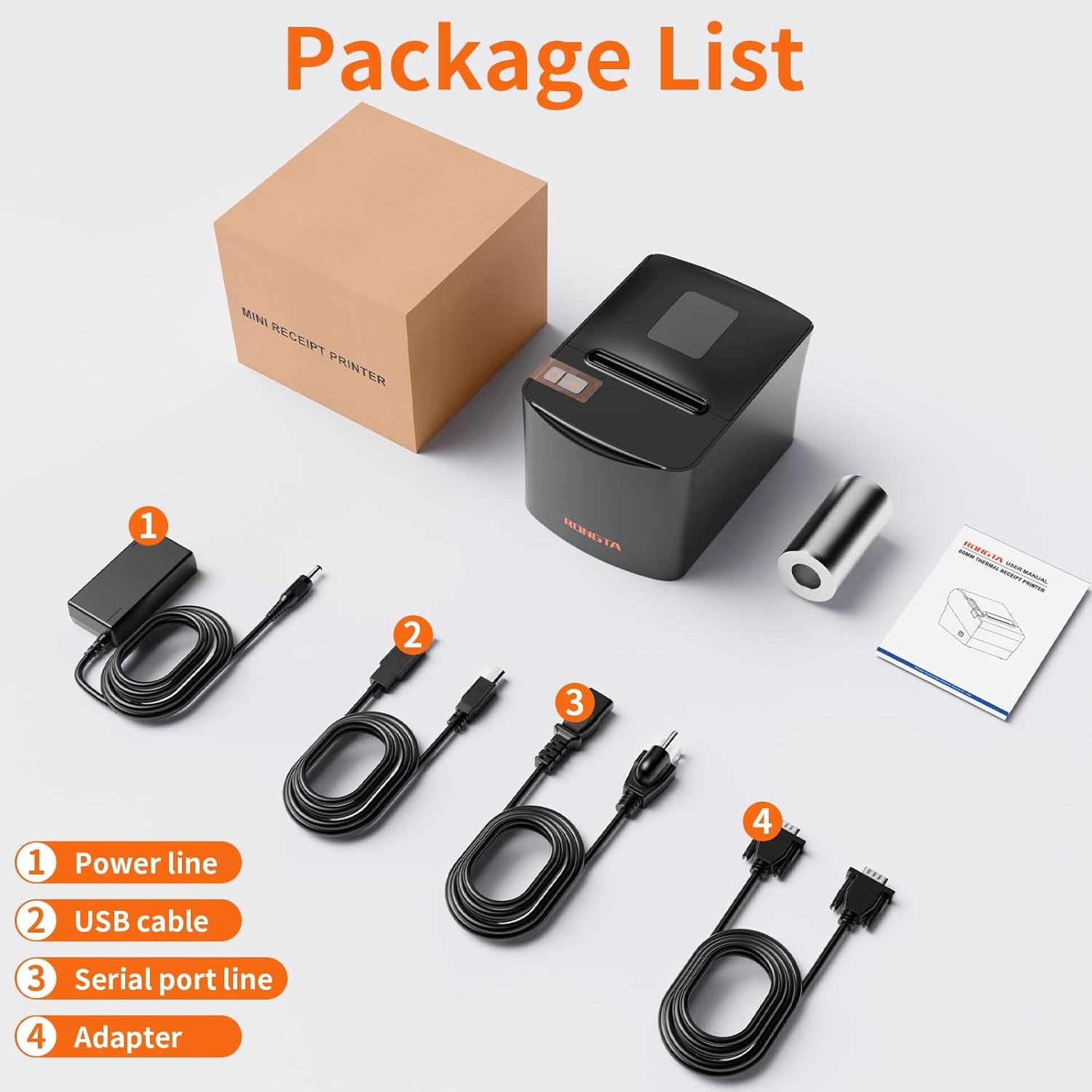 image:imageRongta Thermal Receipt Printer 80mm HighSpeed POS Printer with Auto Cutter 250mms Ideal for Kitchen amp Small Business Compatible with Windows Linux MacOS