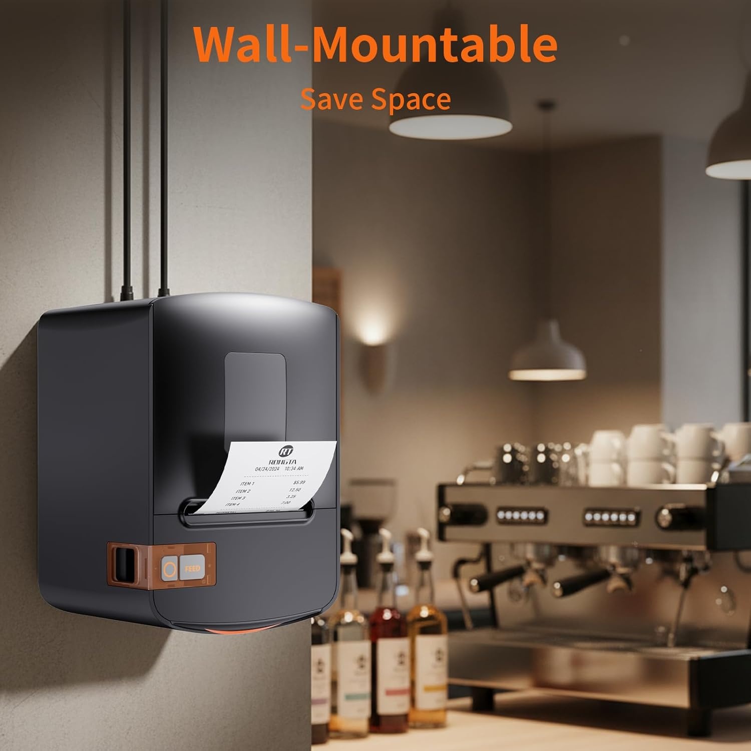 image:imageRongta Thermal Receipt Printer 80mm HighSpeed POS Printer with Auto Cutter 250mms Ideal for Kitchen amp Small Business Compatible with Windows Linux MacOS