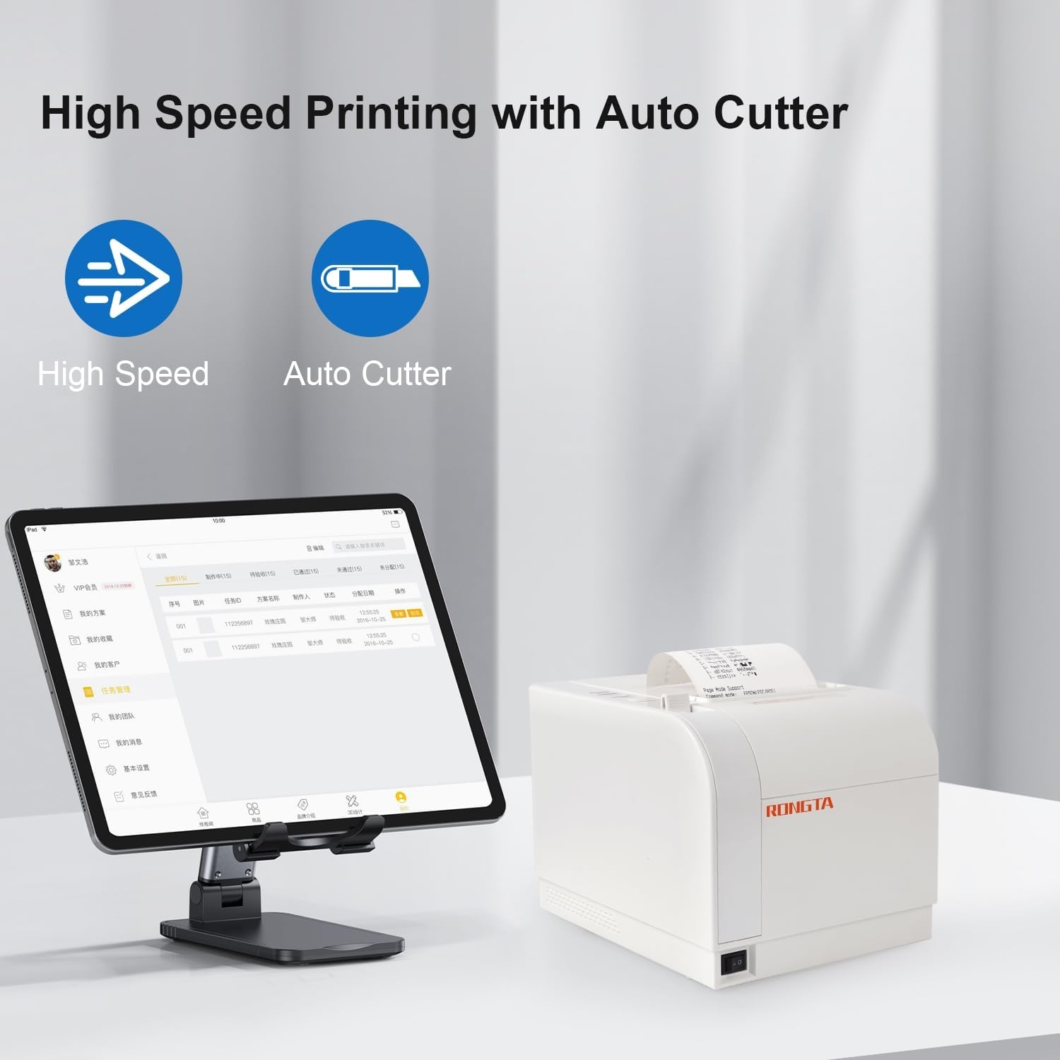 image:imageRongta Thermal Receipt Printer 80mm Receipt Printers Thermal Pos Printer with Auto Cutter Support Cash DrawerUSB Serial Ethernet Support ESCPOS Compatible with WindowsMacLinuxWhite
