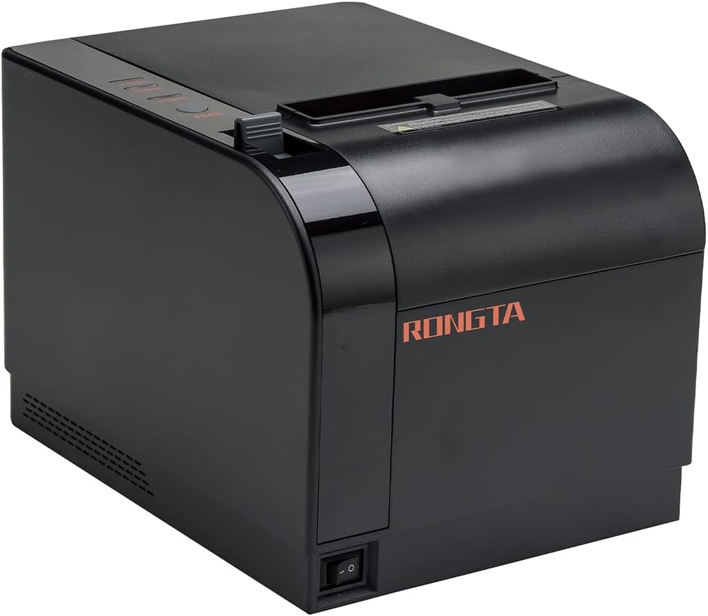 image:imageRongta Thermal Receipt Printer 80mm Receipt Printers Thermal Pos Printer with Auto Cutter Support Cash DrawerUSB Serial Ethernet Support ESCPOS Compatible with WindowsMacLinuxBlack