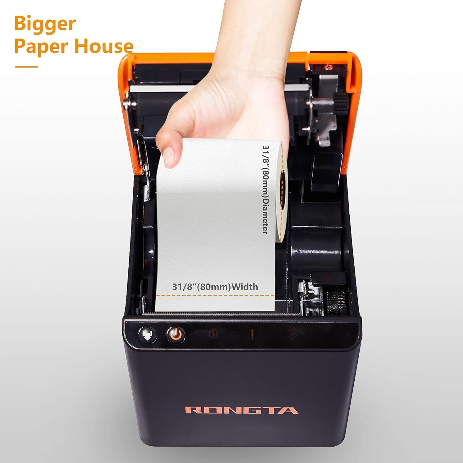 image:imageRongta Thermal Receipt Printer Pos Printer 80mm Restaurant Kitchen Printer with Auto CutterSound AlarmSupport Cash Drawer ESCPOSUSBEthernet Interface for WindowsMacLinuxACE H1