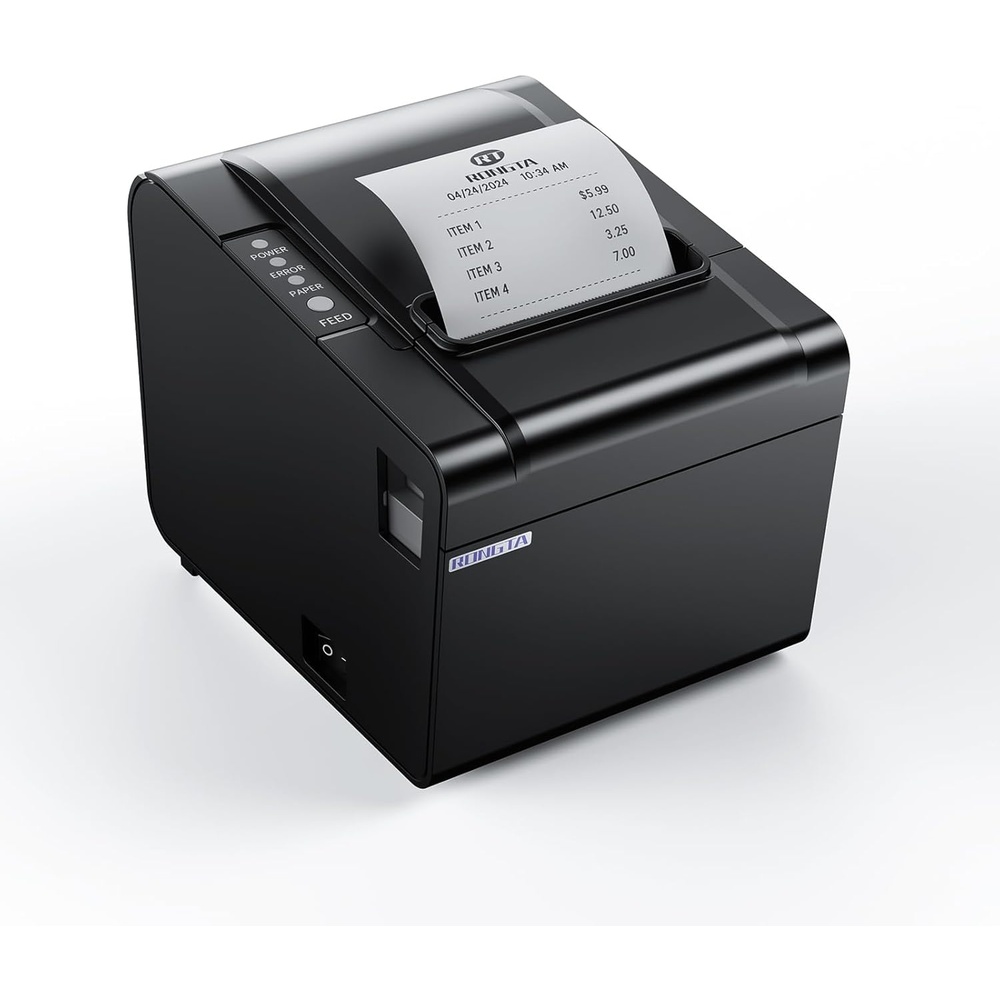 image:imageRongta POS Receipt Printer 80mm Thermal Printer ESCPOS Restaurant Kitchen Printer with Auto Cutter Support Cash DrawerUSB Serial Ethernet Receipts Printer for Small BusinessNot for Square