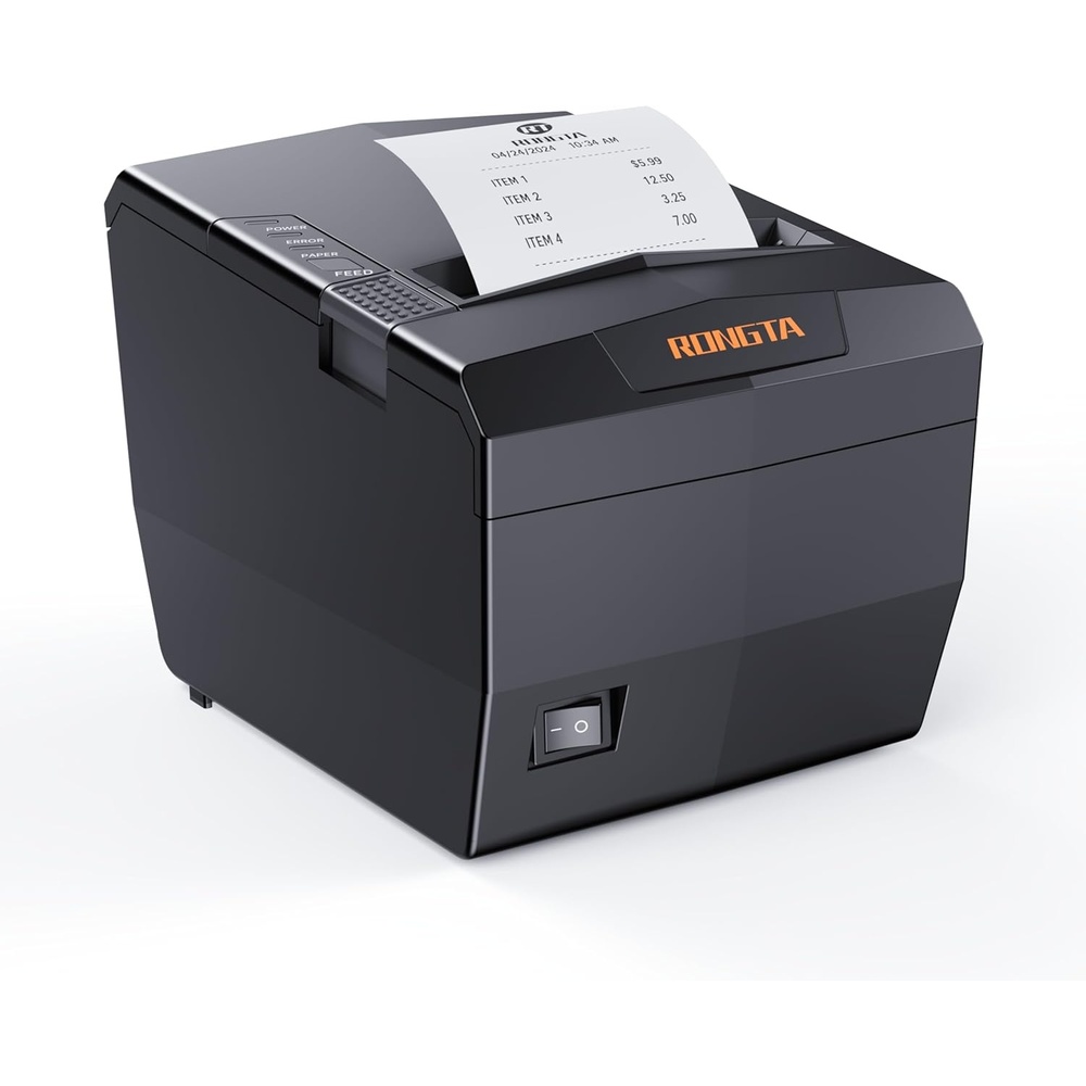 image:imageRongta POS Receipt Printer 80mm Thermal Printer with USBSerialEthernet and Auto Cutter for Kitchen and Retail Use Cash Drawer Support for WindowsMacLinux RP327