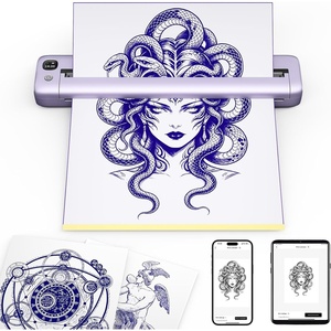 image:imageRongta Tattoo Stencil Printer Wireless Tattoo Machine Tattoo Supplies for Perfessional and Beginners BluetoothUSB Connectivity BlackPurple