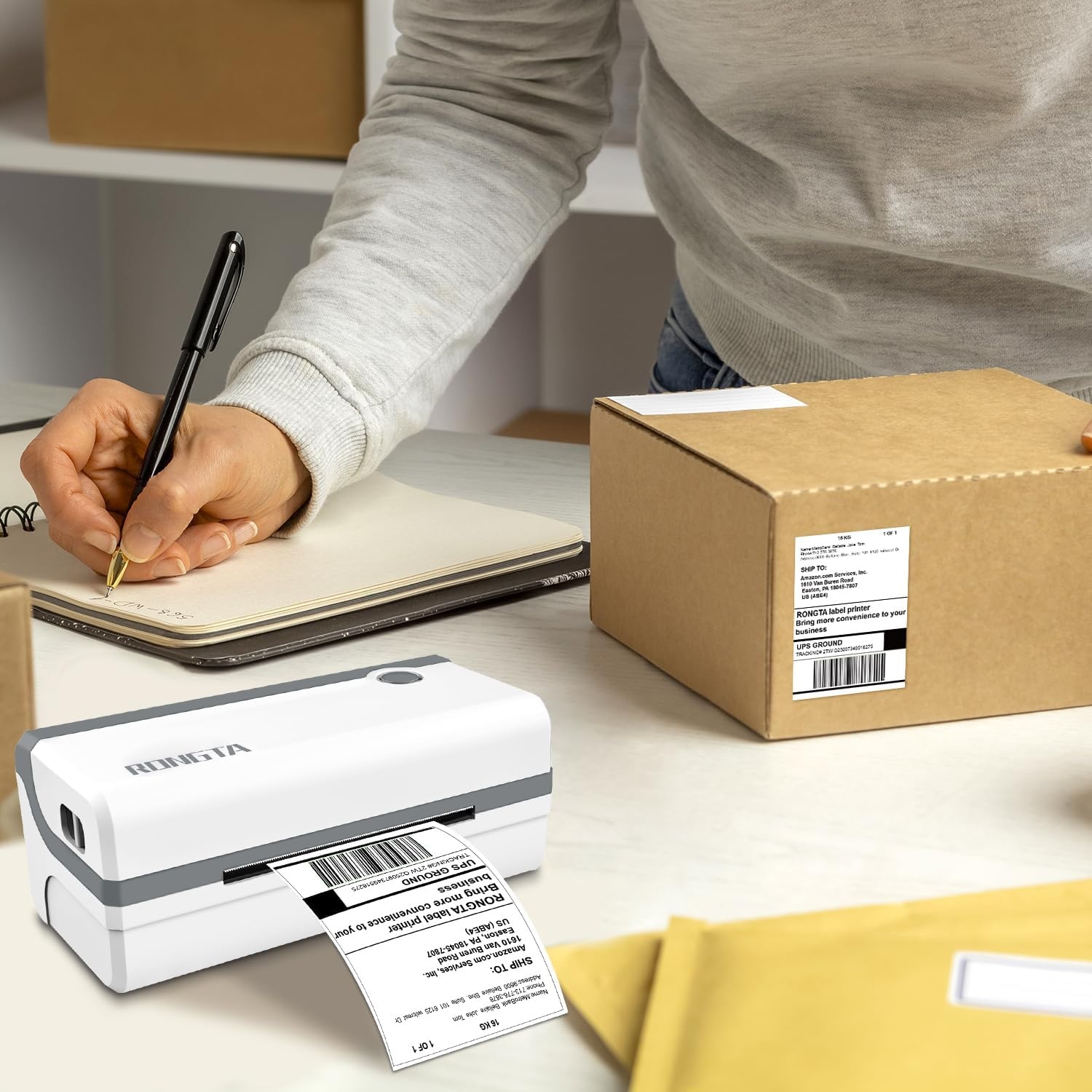 image:imageRongta Bluetooth Thermal Shipping Label Printer Wireless 4x6 Label Sticker Printer for Shipping Packages Support Android iPhone Widely Used for Amazon Shopify Etsy UPSBluetoothUSB
