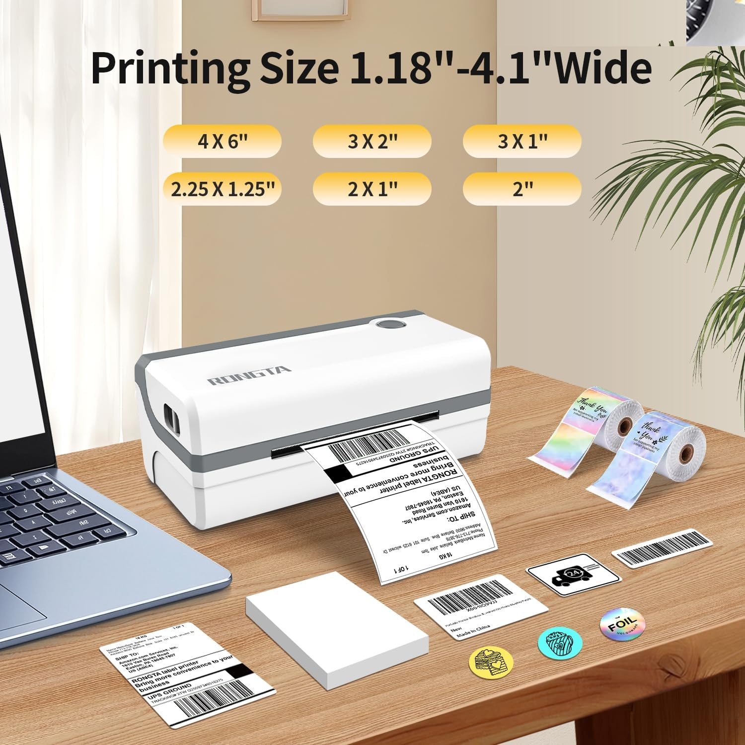 image:imageRongta Bluetooth Thermal Shipping Label Printer Wireless 4x6 Label Sticker Printer for Shipping Packages Support Android iPhone Widely Used for Amazon Shopify Etsy UPSBluetoothUSB