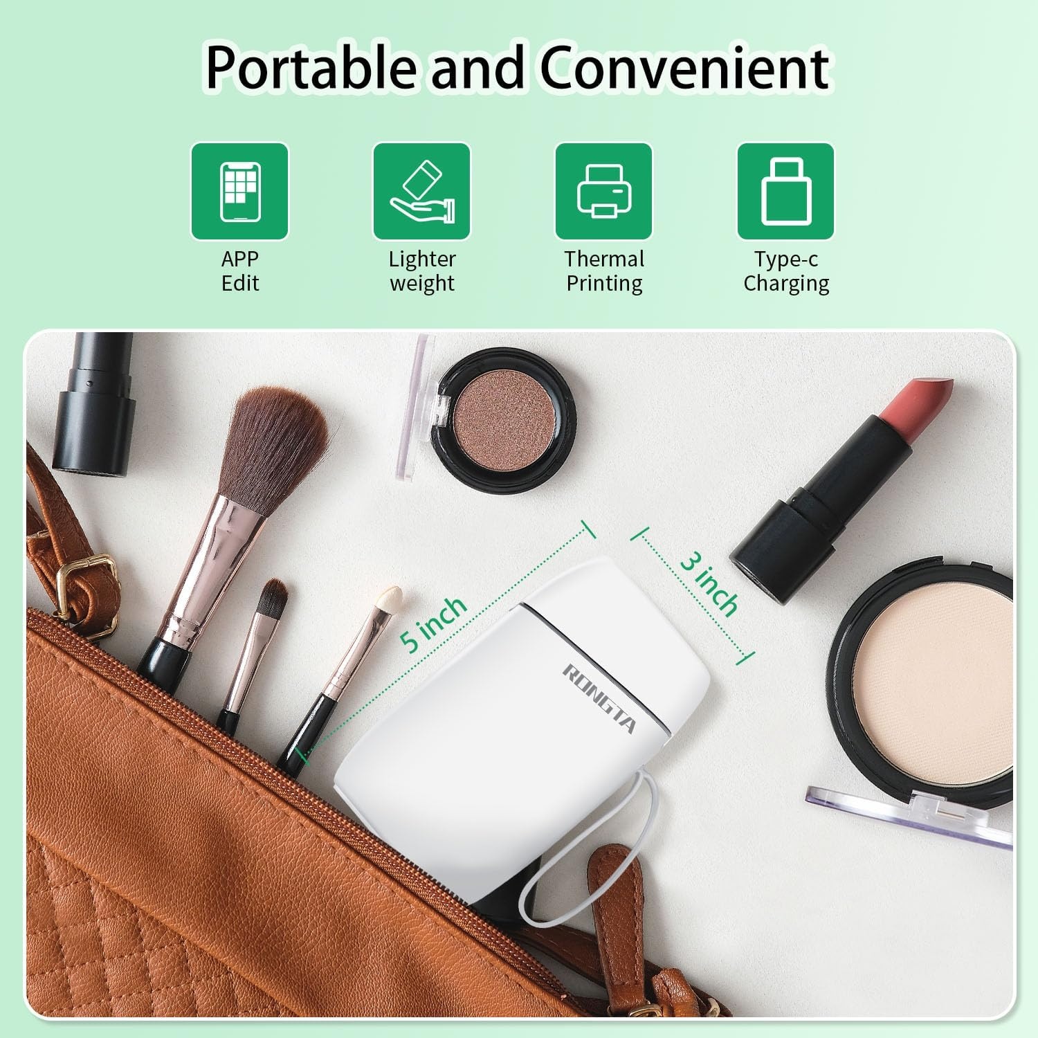 image:imageRongta Label Maker Machine with Tape Bluetooth Label Printer Wireless Mini Label Makers with Multiple Templates for Organizing School Office Home WhiteWhite