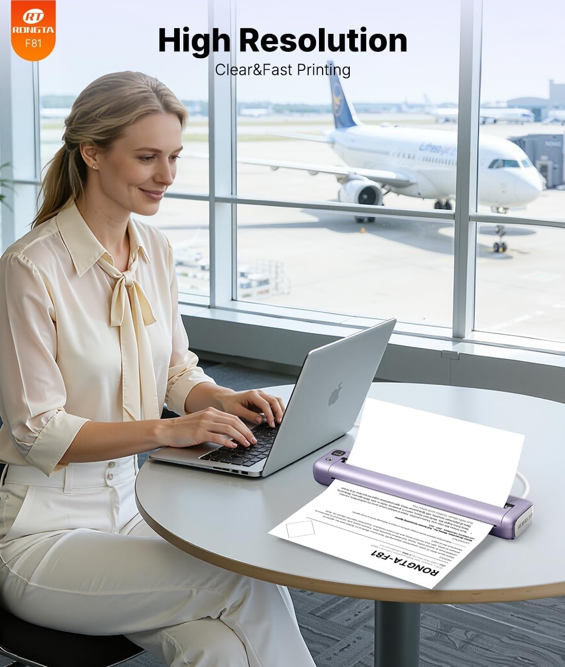 image:imageRongta Portable Printers Wireless for Travel Bluetooth Mobile Printer Thermal Inkless Printer for SchoolOfficeHome Use Compatible with AndroidiOS amp Laptop PurplePurple