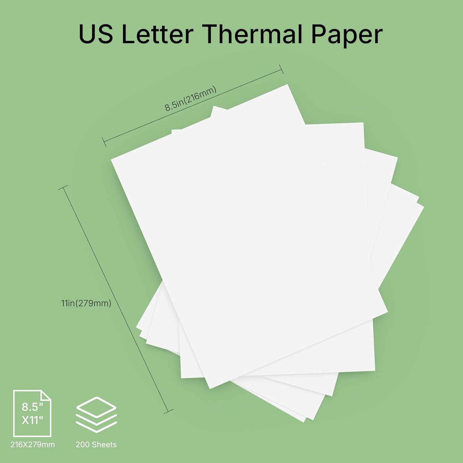 image:imageRongta Thermal Printer Paper 85 x 11 Inch Advanced QuickDry US Letter Size Thermal Paper Compatible with Letter Portable Printer Printing Paper for F81 F82 PN81 White 200 Sheets200 Sheets