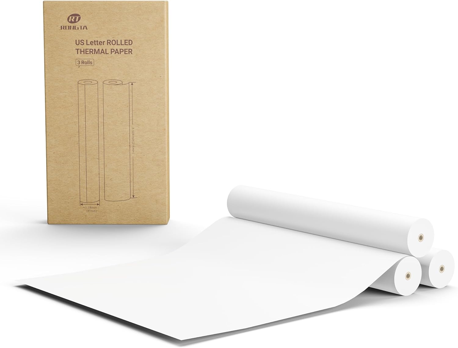 image:imageRongta Thermal Printer Paper 85 x 11 Inch Advanced QuickDry US Letter Size Thermal Paper Compatible with Letter Portable Printer Printing Paper for F81 F82 PN81 White 200 Sheets3 Rolls