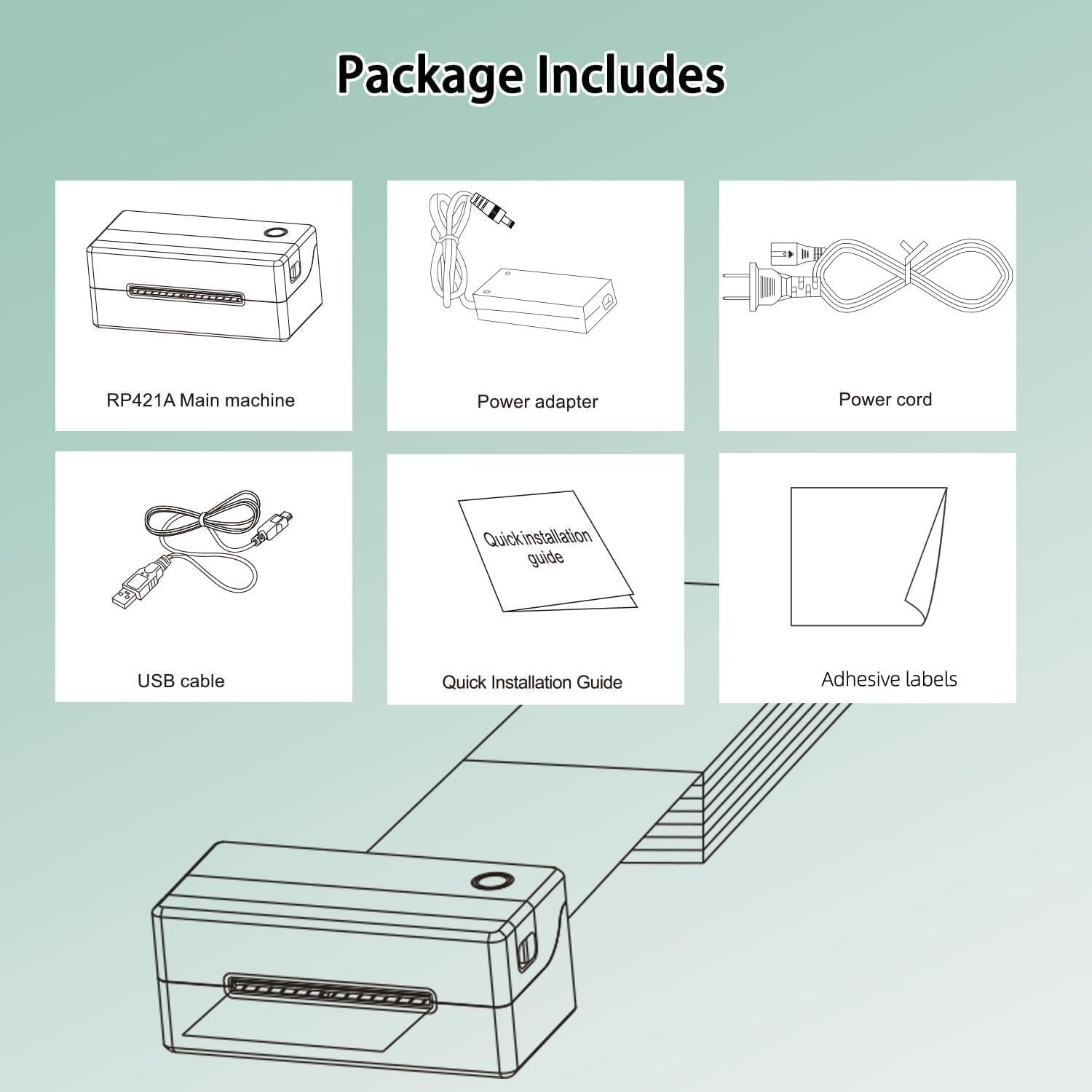 image:imageRongta Thermal Shipping Label Printer Bluetooth Wireless 4x6 Sticker Label Maker for Package Compatible with Windows Mac Android amp iPhone Used for Small BusinessWhiteBluetooth