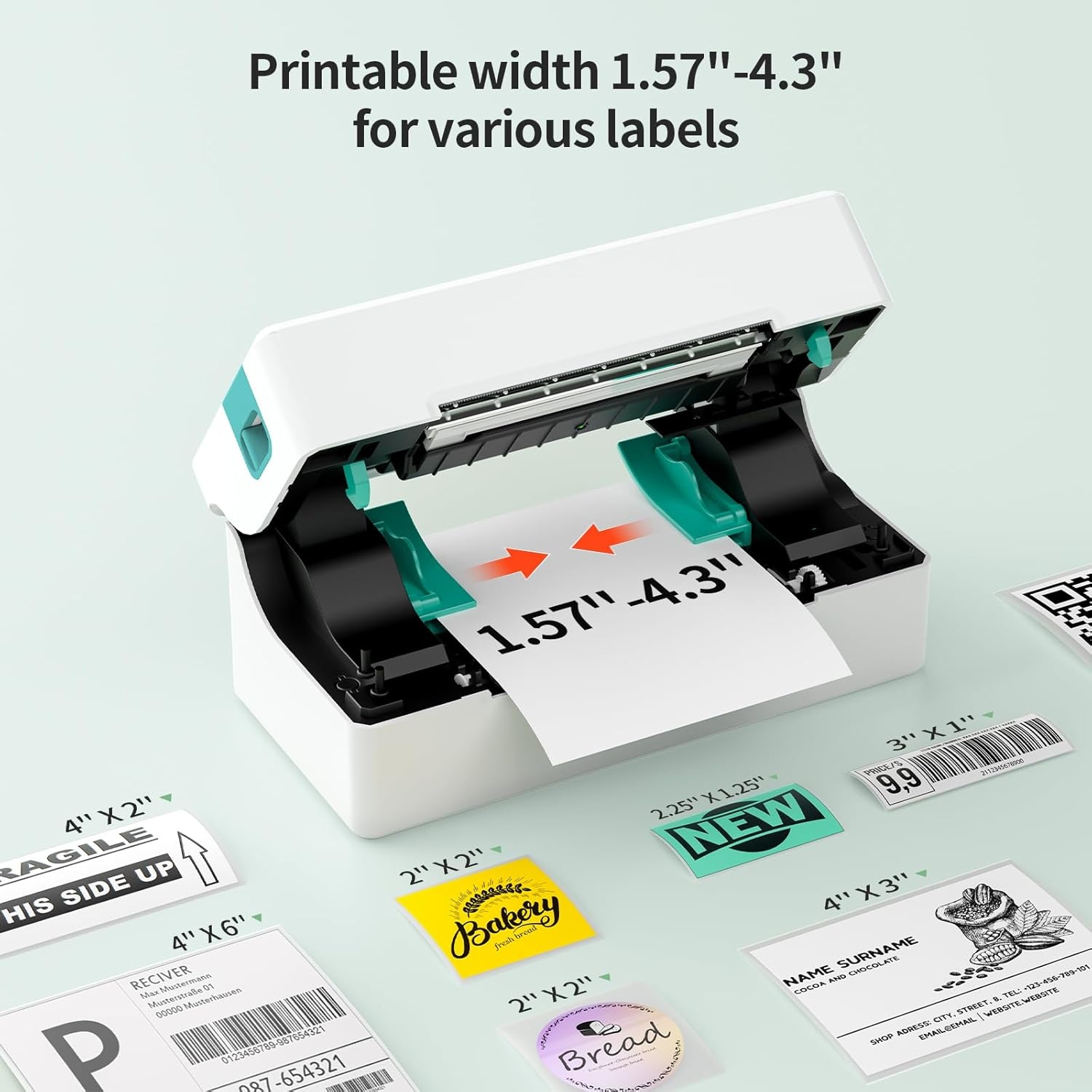 image:imageRongta Thermal Shipping Label Printer Bluetooth Wireless 4x6 Sticker Label Maker for Package Compatible with Windows Mac Android amp iPhone Used for Small BusinessWhiteBluetooth