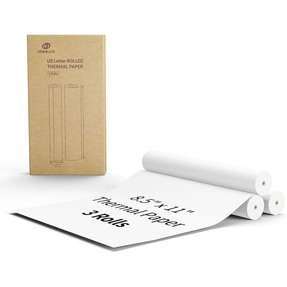 image:imageRongta Thermal Printer Paper 85 x 11 Inch Advanced QuickDry US Letter Size Thermal Paper Compatible with Letter Portable Printer Printing Paper for F81 F82 PN81 White 200 Sheets3 Rolls