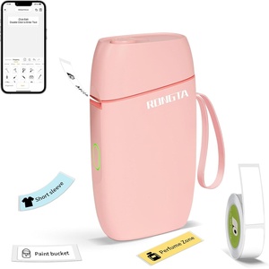image:imageRongta Mini Label Maker Machine with Tape Bluetooth Label Printer R5 Portable Wireless Sticker Labeler with Multiple Templates for Office Organization Home Kitchen School PinkPink