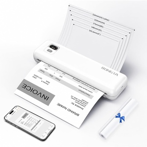 image:imageRongta Portable Printer Wireless for Travel F82 Inkless Bluetooth Thermal Printers Compatible with iOS Android Laptop Support 85x11 US LetterampA4 for Office Home Car Whitewhite