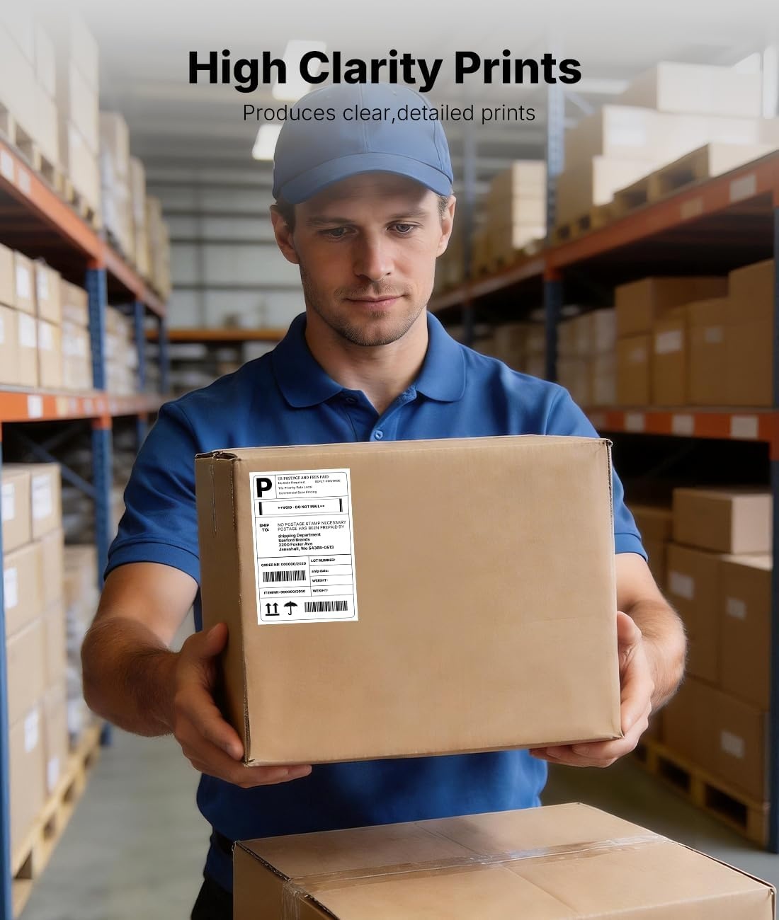 image:imageRONGTA 4x6 Thermal Labels Fanfold Shipping Label Compatible with Thermal PrintersClear PrintingPermanent Adhesive500 Sheets per Stack White 4x6 1 Stacks 500 LabelsWhite