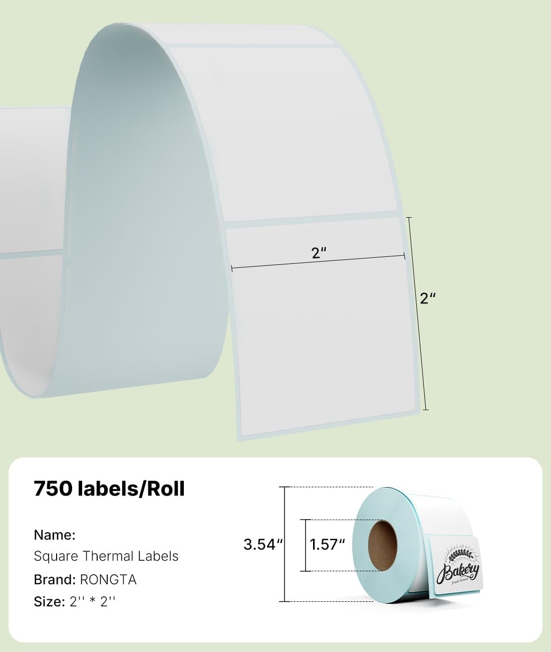 image:imageRongta 3Proof Direct Thermal Shipping Labels4x6 Permanent Adhesive Clear Printing Commercial Grade 1000pcs 2x1 inch Thermal LabelsXB3L3XB3L1