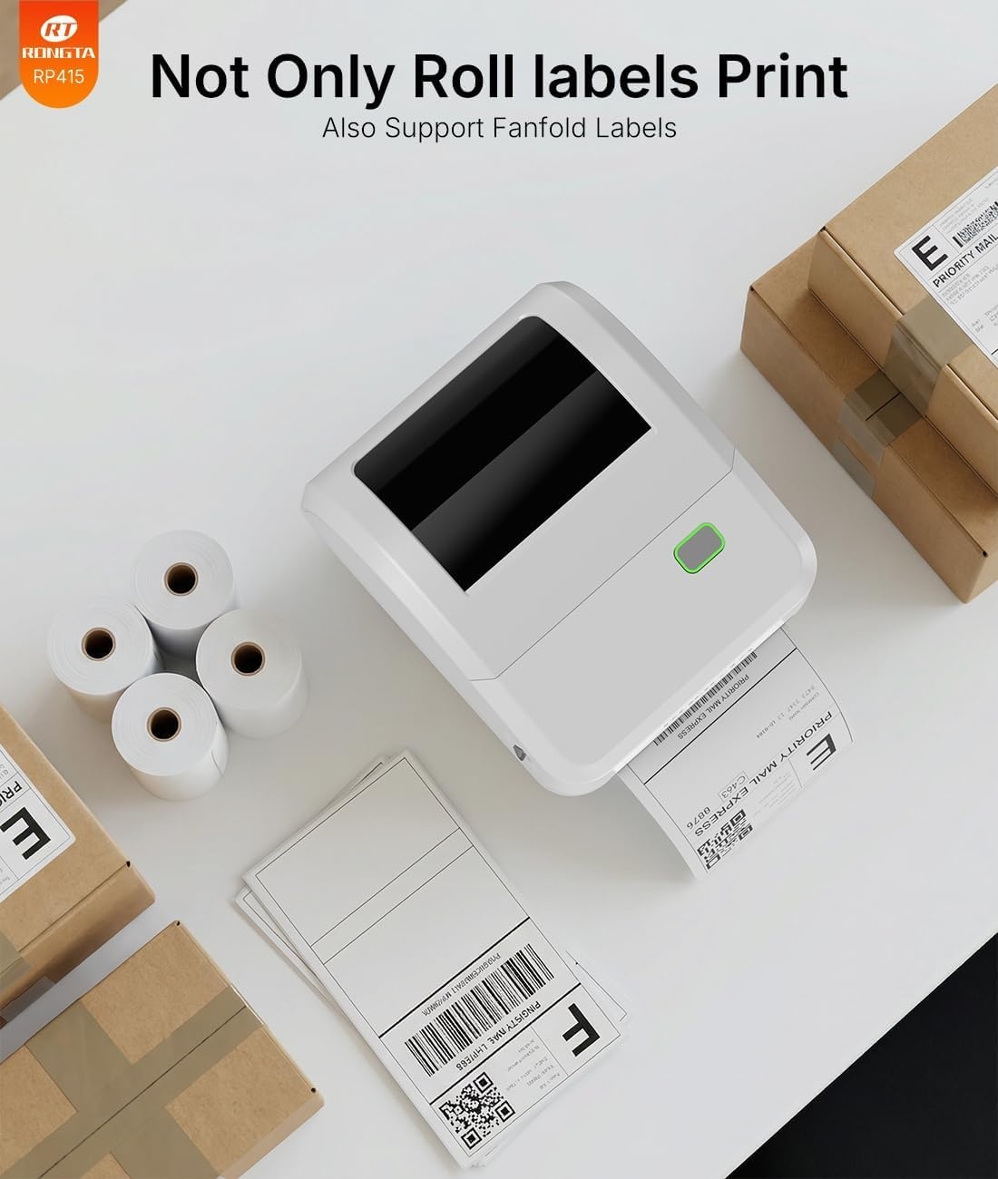 image:imageRongta Bluetooth Shipping Label Printer RP415 Wireless 4x6 Thermal Label Printer for Shipping Packages Small Business Home Office Compatible with Amazon Etsy USPS Shopify