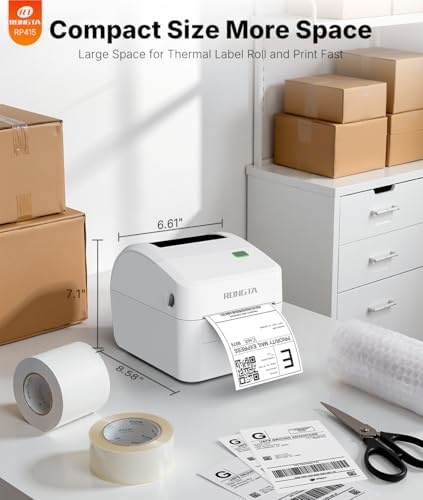 image:imageRongta Bluetooth Thermal Shipping Label Printer Wireless 4x6 Label Sticker Printer for Shipping Packages with 2x1 Barcode Thermal Labels