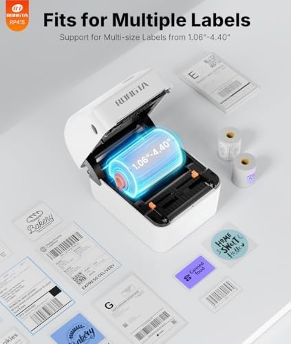 image:imageRongta Bluetooth Thermal Shipping Label Printer with 4x6 Thermal Labels Fanfold Shipping Label 220 Sheets