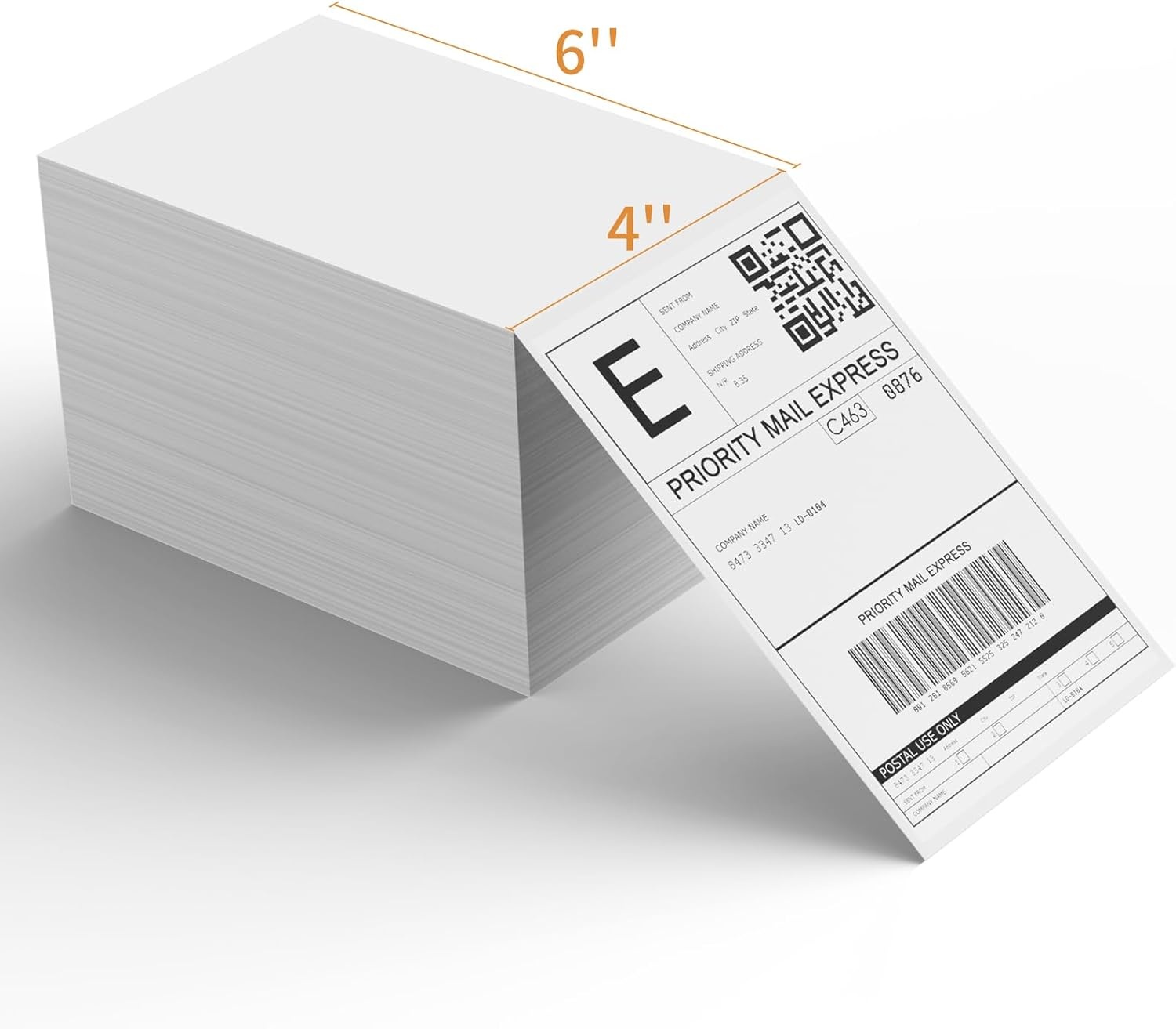 image:imageRongta Fanfold 4x6 Direct Thermal Labels Perforated Shipping Label Printer Paper for Lable Printers Clear Printing and Strong Adhesive White 4x6 1 Stacks 100 LabelsWhite 4x6