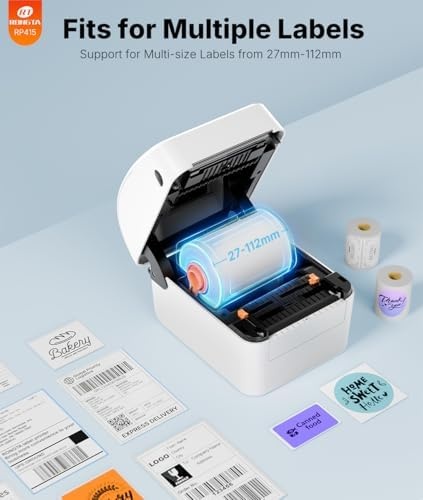 image:imageRongta RP415 Thermal Label Printer with Round 2 Thermal Labels