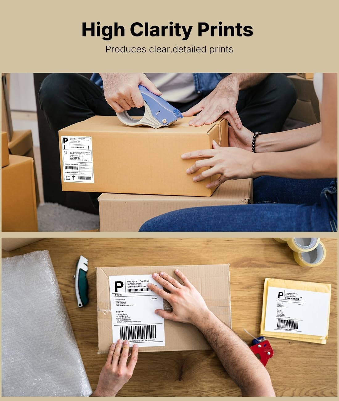 image:imageRongta Thermal Direct Shipping Labels 4x6 Adhesive Labels for Thermal Printer 500 Sheets1 Rolls Commercial Grade500 Labels