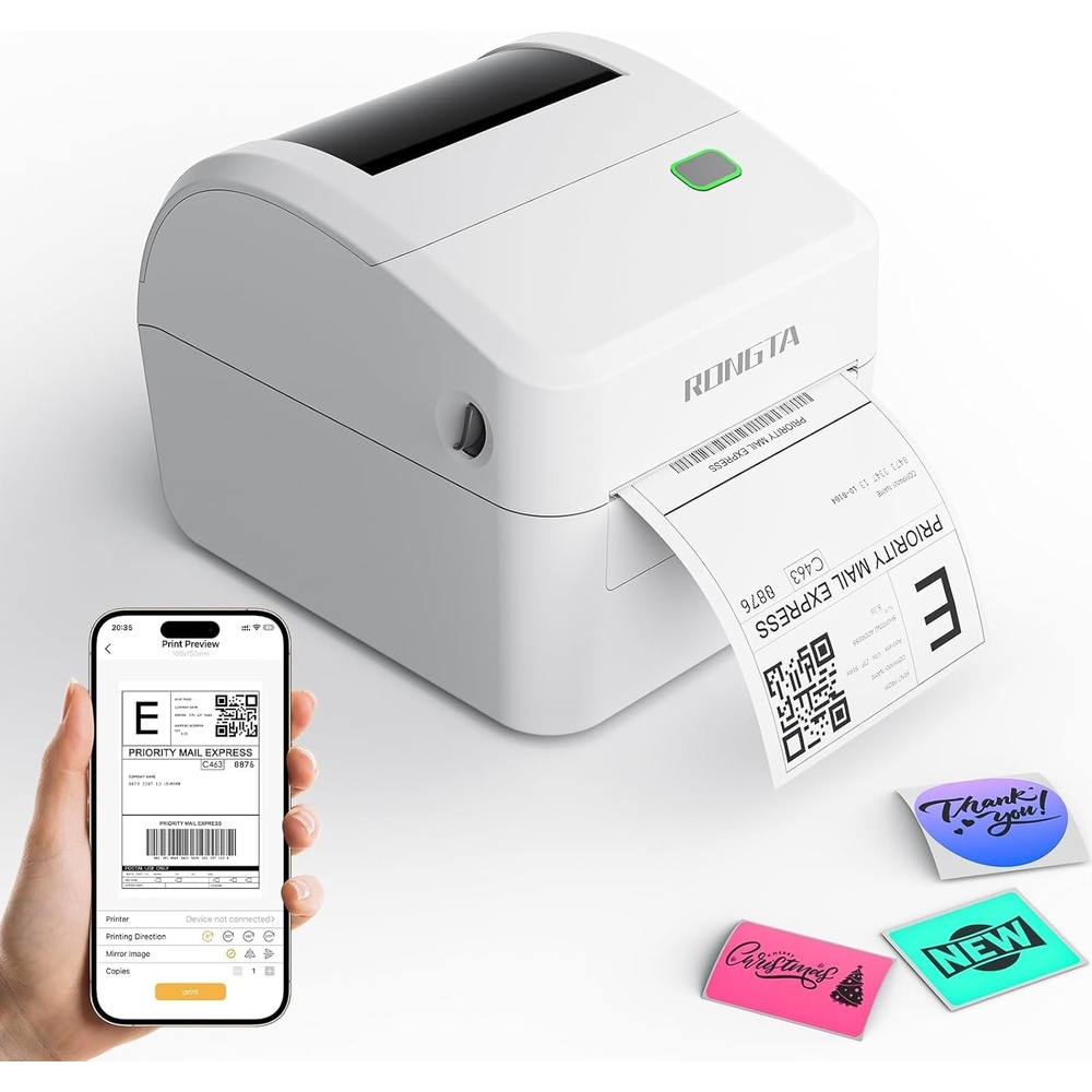 image:imageRongta Bluetooth Shipping Label Printer RP415 Wireless 4x6 Thermal Label Printer for Shipping Packages Small Business Home Office Compatible with Amazon Etsy USPS Shopify