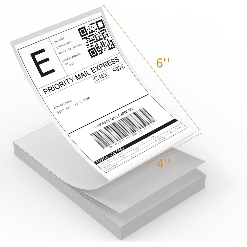 image:imageRongta Fanfold 4x6 Direct Thermal Labels Perforated Shipping Label Printer Paper for Lable Printers Clear Printing and Strong Adhesive White 4x6 1 Stacks 100 LabelsWhite 4x6