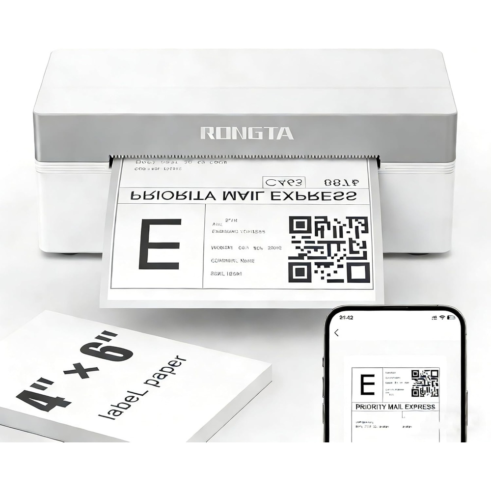 image:imageRongta Gray RP425 Thermal Shipping Printer Included Shipping Labels