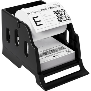 image:imageRongta Label Holder for Rolls and FanFold Labels Thermal Sticker Roll Holder for Desktop Thermal Printer Black